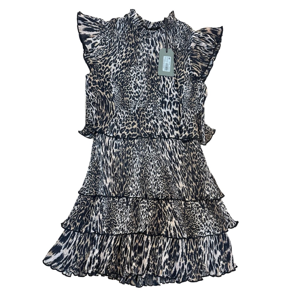 NEW! All Saints - Leopard Print Sleeveless "Antheia Kiku" Mini Dress Sz 4